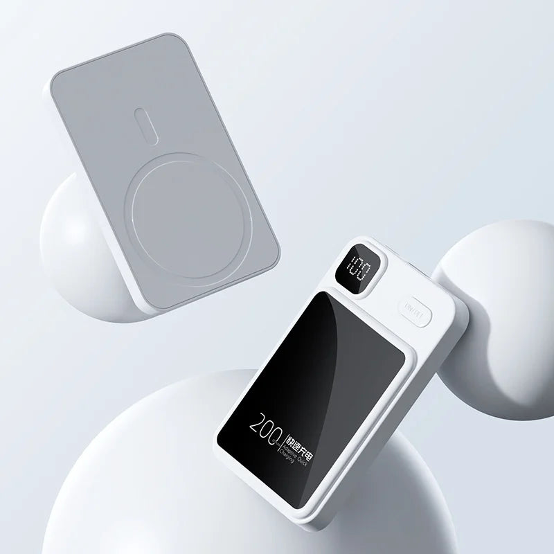 極薄アルミニウム合金マグネット式モバイルバッテリー ——どんな型式の携帯電話にも対応し、貼り付けるだけで充電できます。たった30分でフル充電可能です