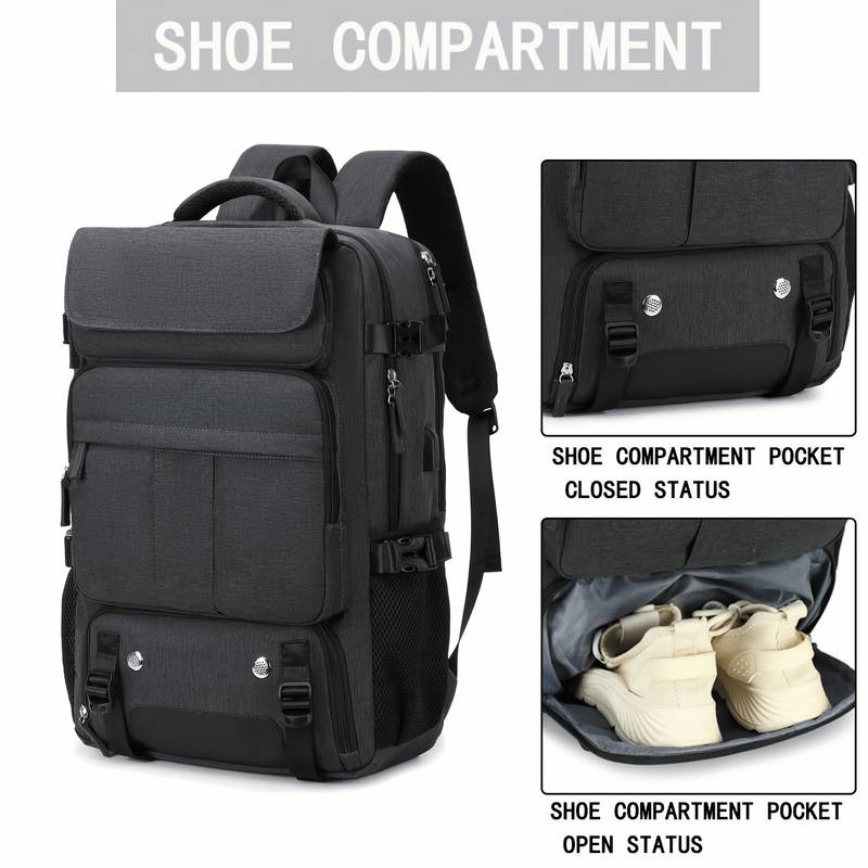 レディース 大容量 旅行用 ノートPCバッグ USB充電ポート シューズコンパートメント付き 大学用バッグ 航空会社承認 ビジネスワークバッグ 15.6インチノートPC対応 バックトゥシーズンバッグ