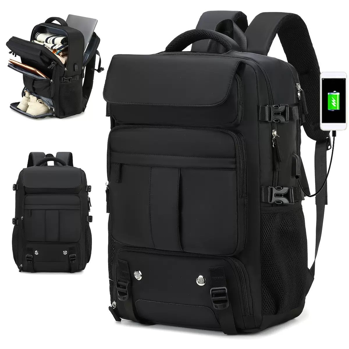 レディース 大容量 旅行用 ノートPCバッグ USB充電ポート シューズコンパートメント付き 大学用バッグ 航空会社承認 ビジネスワークバッグ 15.6インチノートPC対応 バックトゥシーズンバッグ