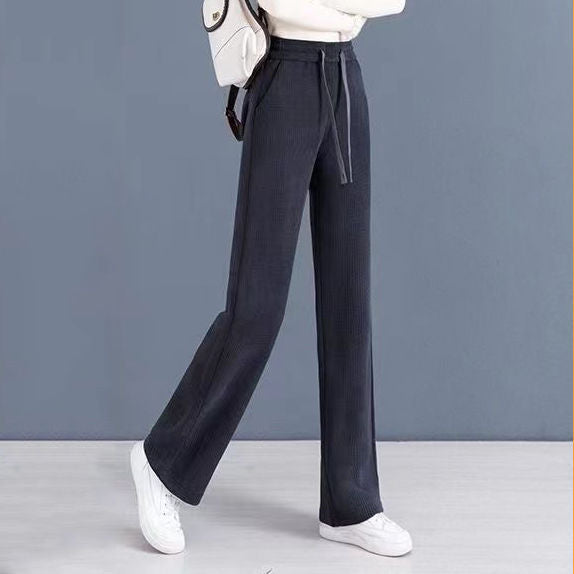 ウエストゴム美脚ワイドパンツ