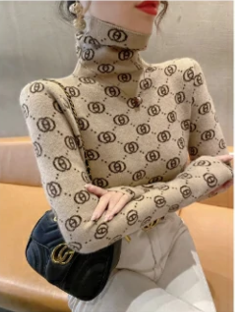 タートルネックニットトップス
