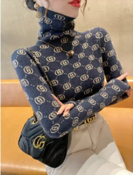 タートルネックニットトップス