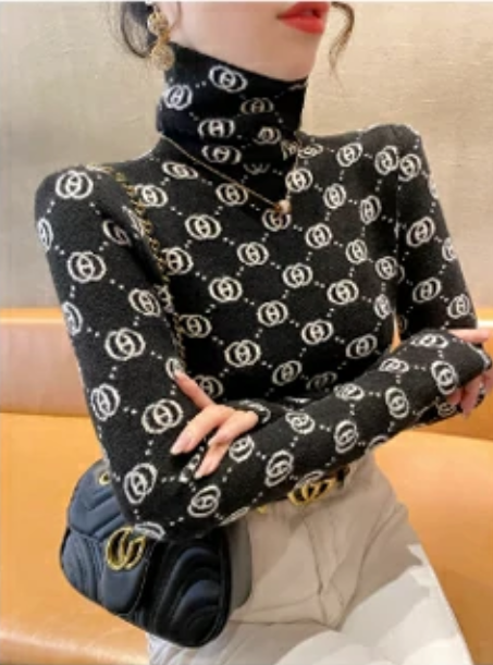 タートルネックニットトップス