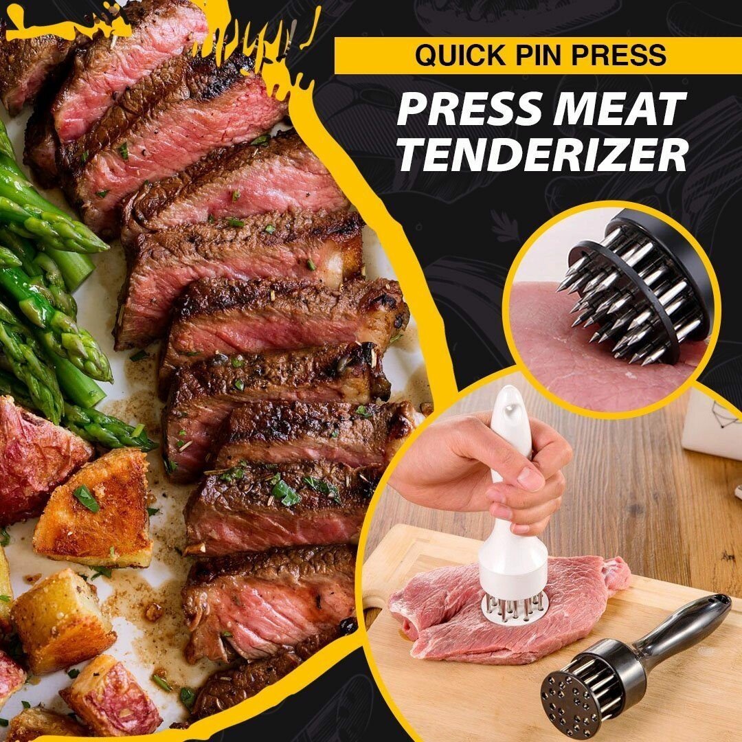 🥩ステンレススチール製ミートテンダライザーニードル 21ピン ステーキ BBQ キッチン調理ツール