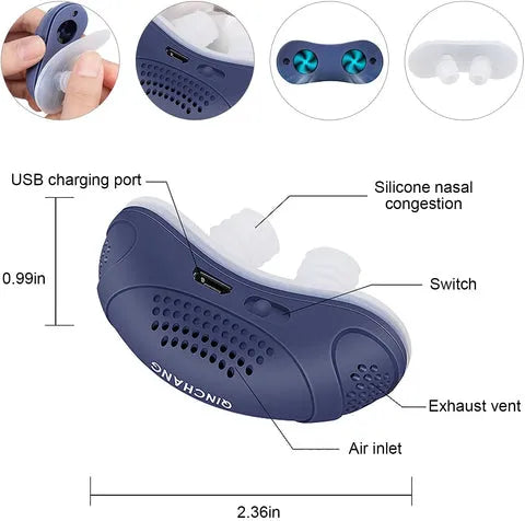 換気: いびきのための初のホースレス、マスクレス、ミニ持続気道陽圧 (CPAP)