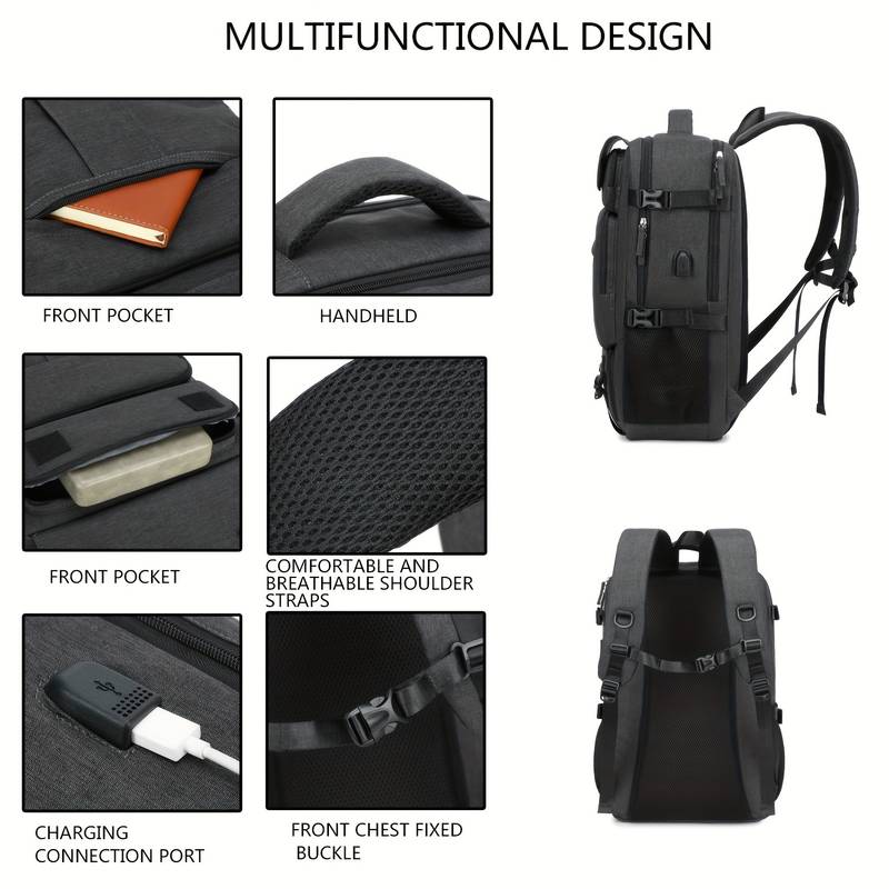 レディース 大容量 旅行用 ノートPCバッグ USB充電ポート シューズコンパートメント付き 大学用バッグ 航空会社承認 ビジネスワークバッグ 15.6インチノートPC対応 バックトゥシーズンバッグ