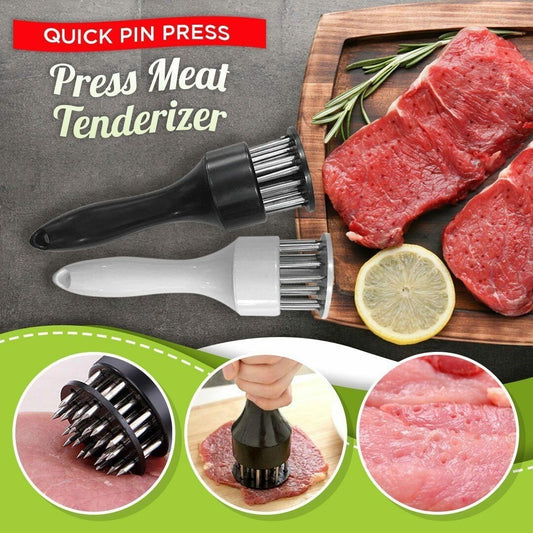 🥩ステンレススチール製ミートテンダライザーニードル 21ピン ステーキ BBQ キッチン調理ツール